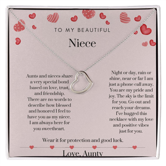 Aunt and Niece Necklace Gift, Aunt and Niece, Gift for Aunt, Gift for Niece Gift from Aunt for Niece Heart Birthday Necklace